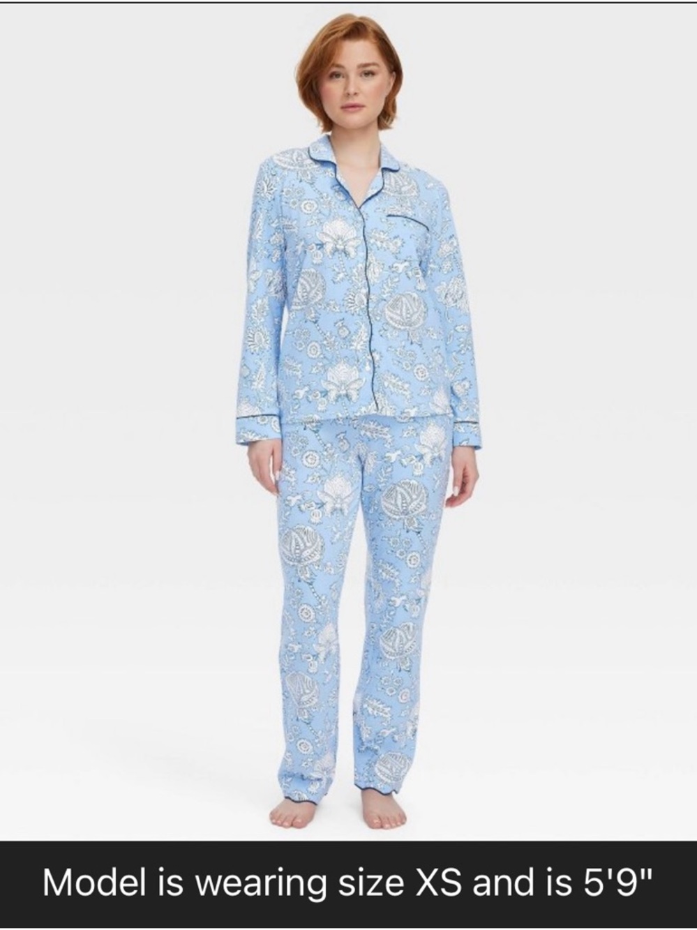 Roller Rabbit x target floral vines pajama set blue NWT XL